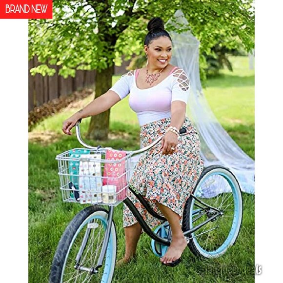 Floral Print Midi Skirt High Waist Elastic A-Line Summer Boho Trendy - Picture 7 of 8